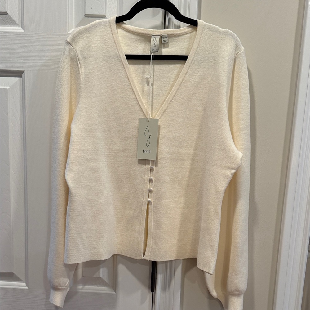 NWT Joie CREAM V-Neck Button Front Cardigan Gorgeous!  Sz XL